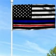thumbnail image 1 of Bayyon Thin Blue Line and Thin Red Line Grommet Flag Banner with Grommets 3x5Feet Man cave Decor, 1 of 6