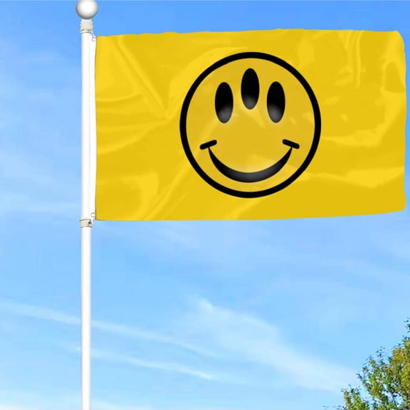 Bayyon Three Eyed Smiling Face Flag Banner with Grommets 3x5Feet Man cave Decor