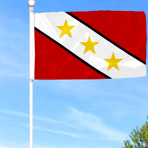 Bayyon Three Stars Flag Banner with Grommets 3x5Feet Man cave Decor