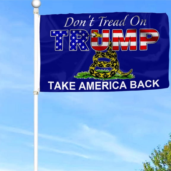 Bayyon Trump 2024 Grommet Flag Dont Tread On Trump Take America Back Flag Banner with Grommets 3x5Feet Man cave Decor