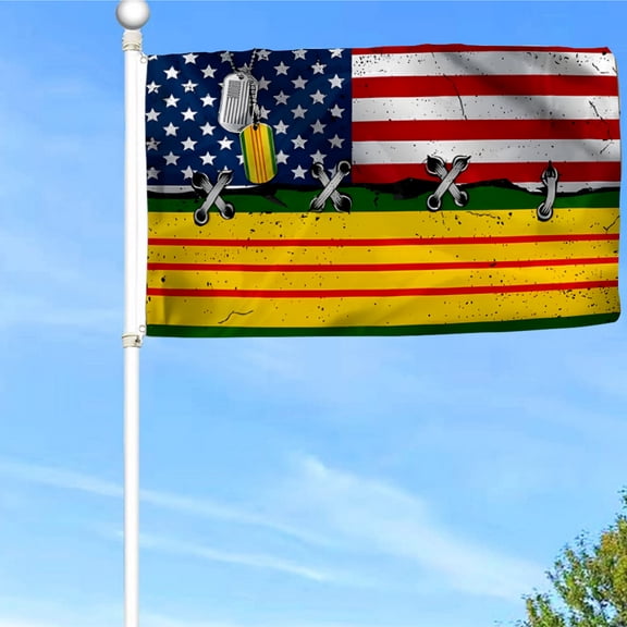 Bayyon U.S. Military Vietnam Veteran Flag Banner with Grommets 3x5Feet Man cave Decor 2