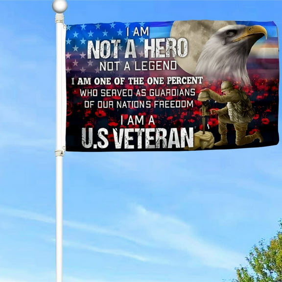 Bayyon U.S. Veteran Military Eagle Flag Banner with Grommets 3x5Feet Man cave Decor