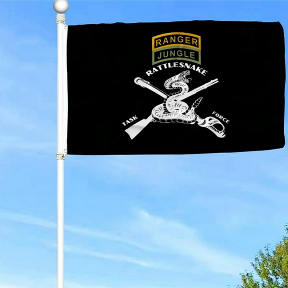 Bayyon US Army Ranger Jungle Rattlesnake Flag Banner with Grommets 3x5Feet Man cave Decor