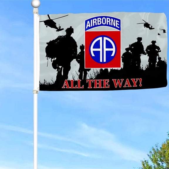 Bayyon US Military 82nd Airborne Division Flag Banner with Grommets 3x5Feet Man cave Decor
