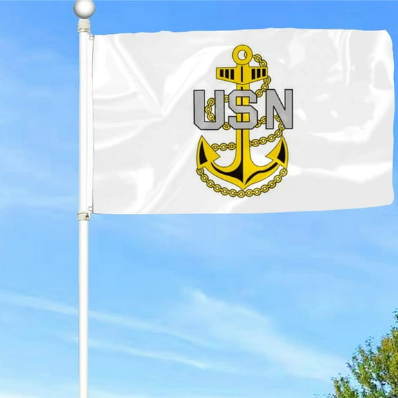 Bayyon US Navy Chief Petty Officer Flag Banner with Grommets 3x5Feet Man cave Decor