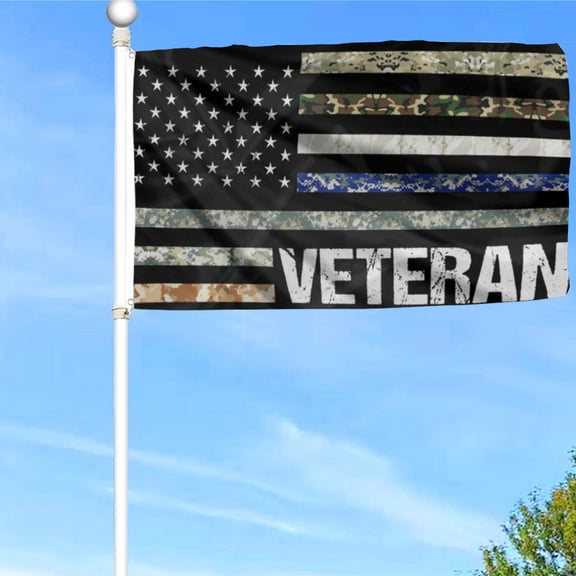 Bayyon USA Veteran Military Flag Banner with Grommets 3x5Feet Man cave Decor