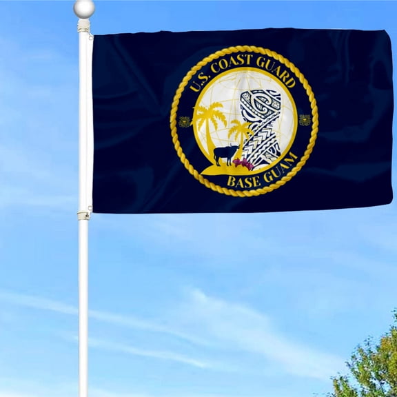 Bayyon USCG Base Guam Flag Banner with Grommets 3x5Feet Man cave Decor