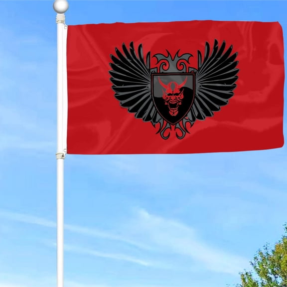 Bayyon Wings and Skull Flag Banner with Grommets 3x5Feet Man cave Decor