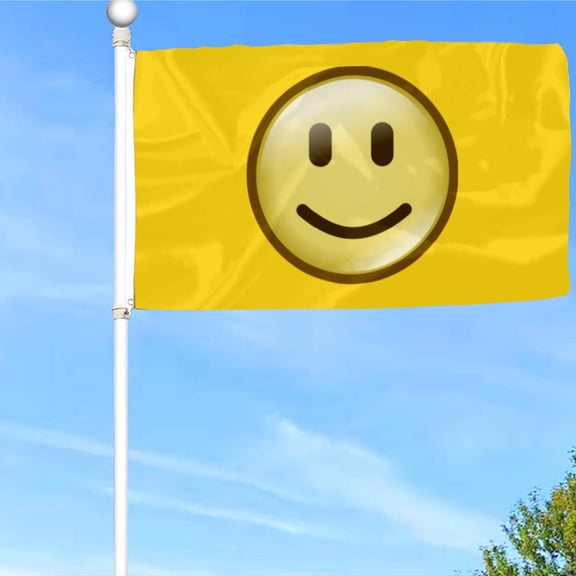 Bayyon Yellow Happy Face Flag Banner with Grommets 3x5Feet Man cave Decor 2