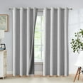 thumbnail image 1 of Bazaahm Natural Linen Blackout Curtains for Bedroom 84"Lx52"W Ivory Room Darkening Grommet Top,2, 1 of 6