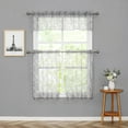 thumbnail image 1 of Bazaahm Rose Lace Tier Curtains Grey Floral Embroidered Window Tiers for Kitchen,Rod Pocket,24“L x 28"W 2 Panels, 1 of 4