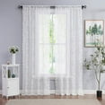 thumbnail image 1 of Bazaahm White Lace Sheer Curtain Panels for Living-Room Rose Floral Embroidery Draperies for Farmhouse,Rod Pocket 95"L x 55"W x 2 pcs, 1 of 6