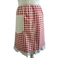 thumbnail image 1 of Bazaar Bliss Gingham Waist Apron with Pocket, Half Apron with Ruffle, Red, 1 of 5