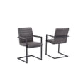 thumbnail image 1 of Best Master Bazely Industrial Chic Faux Leather Side Chair in Gray (Set of 2), 1 of 2