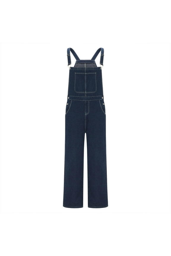 Bib and Brace Overalls for Men Relaxed Fit Dungarees Multi-pocket Denim Overall Adjustable Straps Workwear Heavy Duty Jumpsuit Plain Colour Trousers Daily Wear Plus Size