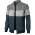 thumbnail image 1 of Bazeneo Bomber Jacket Men Lightweight Long Sleeve Jackets Colour Block Stand Collar Sports Jacket Fashion Patchwork Slim Fit Coats with Pockets Smart Casual Spring Autumn Outwear, 1 of 4