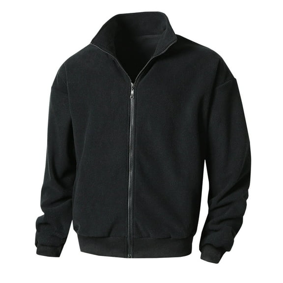 Bazeneo Bomber Jacket Men Polar Fleece Harrington Jackets Lightweight Full Zip Sports Coats Solid Colour Relaxed Fit Outwear Smart Casual Windbreaker Spring Autumn Mens Coat Large