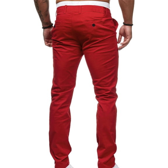 Bazeneo Chinos Trousers Men Regular Fit Summer Chino Trousers Straight Leg Flat Front Casual Pants Solid Colour Comfy Bottoms with Pockets Lightweight Mens Daily Wear S-4XL