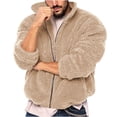 thumbnail image 1 of Bazeneo Fleece Jacket Mens Full Zip Winter Coats Long Sleeve Hooded Casual Jacket Double-Sided Polar Fleece Overcoat with Pockets Relaxed Fit Thick Cardigan Fashion Fuzzy Outerwear, 1 of 6