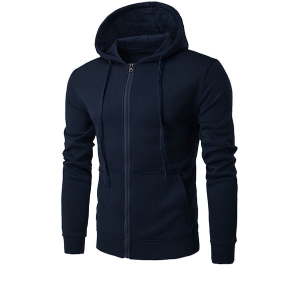 Bazeneo Fleece Jacket Mens Zip Up Hoodies with Pockets Long Sleeve Hooded Track Jackets Slim Fit Drawstring Hoodie Plain Colour Zipped Sportswear Men Casual Outwear for Autumn