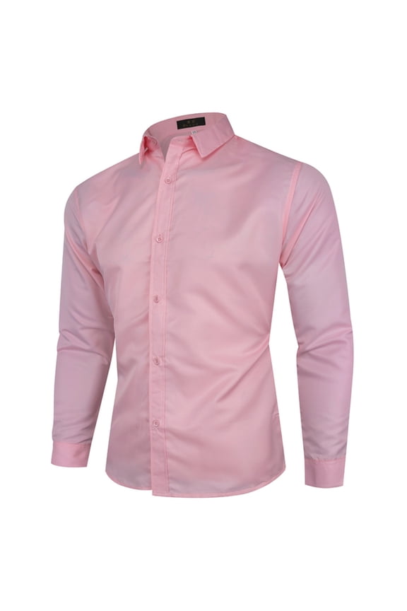 Formal Shirts for Men Long Sleeve Cotton Dress Shirts Button up Designer Business Shirt Turn Down Collar Dressy Tops Solid Colour Breathable Shirt Wedding Dinner Outfits Tall