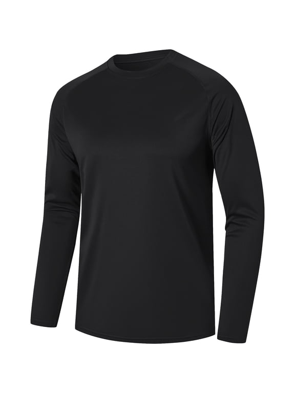 Gym T Shirts Men Muscle Fit Quick Dry Tshirts Long Sleeve Lightweight Sports T-Shirts Plain Colour Crew Neck Tee Shirts Designer Activewear Tops Mens Running Hiking Clothes