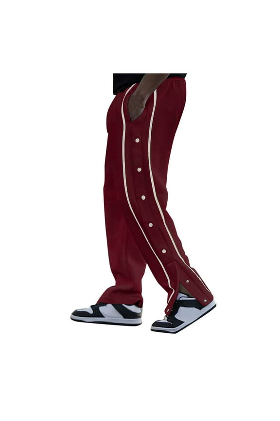 Gym Trousers Men Loose Fit Sports Trousers Elasticated Waist Drawstring Activewear Plain Wide Leg Tracksuit Bottoms Smart Casual Mens Sweatpants for Running Jogging Large