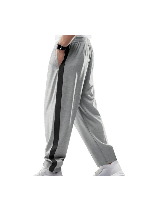 Gym Trousers Men Loose Fit Sports Trousers with Pockets Colour Blocking Elastic Waist Track Bottoms Straight Wide Leg Activewear Smart Casual Athletic Pants Y2K Streetwear