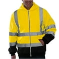 thumbnail image 1 of Bazeneo Hi Vis Hoodies for Men High Visibility Full Zip Hoodie Long Sleeve Fleece Safety Workwear Reflective Tape Zipper Jackets Durable Work Hoodies with Pocket Mens Jacket, 1 of 6