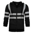 thumbnail image 1 of Bazeneo Hi Vis Jacket for Men Zipper High Visibility Hoodie with Pockets Reflective Tape Safety Workwear Long Sleeve Classic Fit Work Jacket Full Zip Drawstring Hooded Sweatshirts, 1 of 5