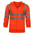 thumbnail image 1 of Bazeneo Hi Vis Jacket for Men Zipper High Visibility Hoodie with Pockets Reflective Tape Safety Workwear Long Sleeve Classic Fit Work Jacket Full Zip Drawstring Hooded Sweatshirts, 1 of 5