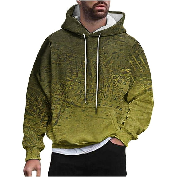 Bazeneo Hoodies for Men Smart Casual Pullover with Hood Graduated Color Oversized Designer Jumper Long Sleeve Ribbed Cuff Hooded Sweatshirt Stylish Mens Daily Wear