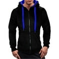 thumbnail image 1 of Bazeneo Hoodies for Men Zip Up Gym Hoodie with Pocket Long Sleeve Track Jackets Colour Block Comfortable Fit Sports Jackets Zipped Ribbed Cuff Outwear Mens Autumn Jacket, 1 of 4