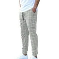 thumbnail image 1 of Bazeneo Joggers for Men Classic Fit Casual Gym Trousers Elasticated Waist Drawstring Jogging Bottoms Plaid Straight Leg Sports Pants Fashion Mens Daily Wear with Pockets Tall, 1 of 3