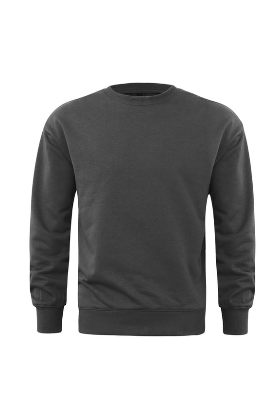Jumpers for Men Winter No Hood Crew Neck Sweatshirts Regular Fit Pullover Ribbed Cuffs Casual Workwear Comfy Athletic Tops Mens Work Jumper for Daily Wear