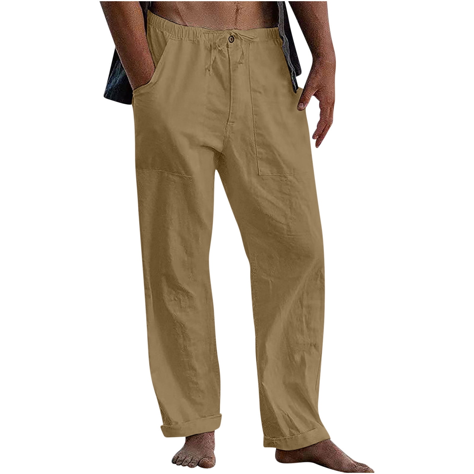 Summer Thin Linen Trousers For Man Casual Loose Breathable Male Pants