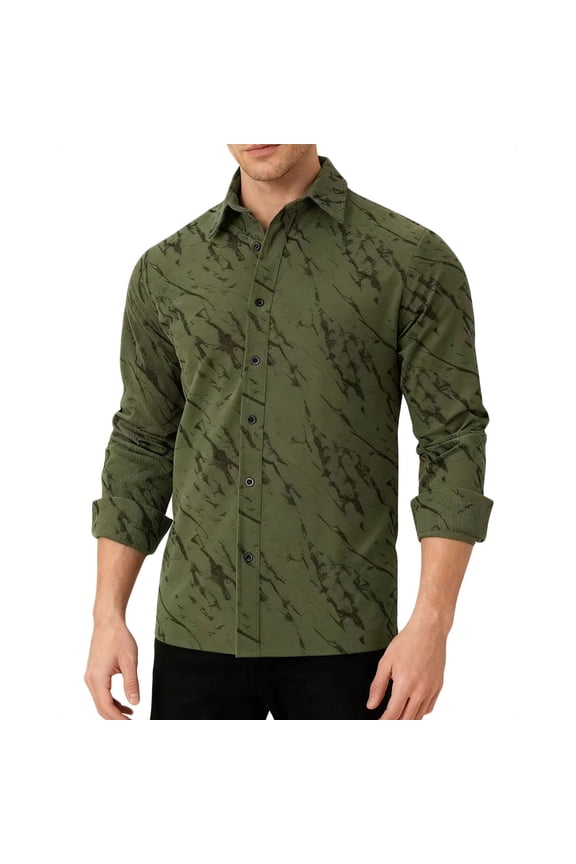 Long Sleeve Shirt Mens Smart Casual Corduroy Shirts Button Up Designer Shirt Vintage Classic Fit Shirts Turn Down Collar Tops Fashion Men Blouse Spring Menswear for Travel