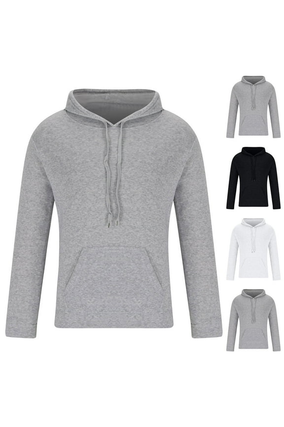 Men Hoodies Lightweight Gym Hoodie with Kangaroo Pocket Long Sleeved Drawstring Hooded Sweatshirts Regular Fit Jumpers Autumn Mens Clothes for Lounge Wear