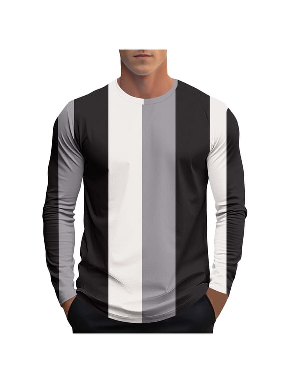 Men Tshirts Summer Casual T-Shirts Loose Fit Designer T Shirts Striped Crew Neck Gym Tees Moisture Wicking Sports Tops Mens Athletic Activewear Fashion Daily Wear S-4XL