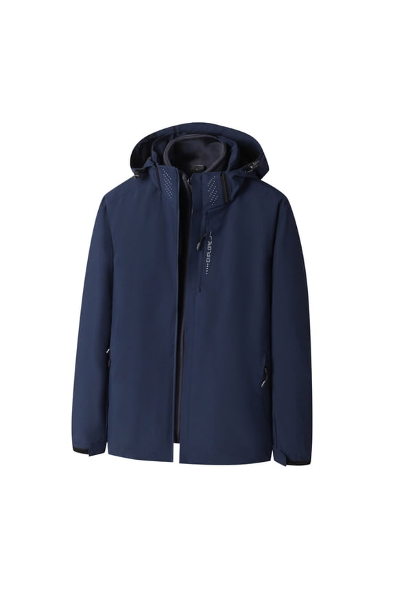 Men's 3 in 1 Waterproof Jacket Hooded Winter Coat with Removable Fleece Midlayer Long Sleeve Thermal Rain Jacket Softshell Warm Windbreaker Outdoor Mountain Ski Clothes for Men