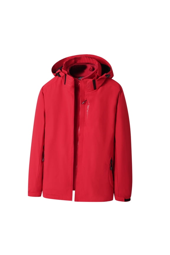 Men's 3 in 1 Waterproof Jacket Hooded Winter Coat with Removable Fleece Midlayer Long Sleeve Thermal Rain Jacket Softshell Warm Windbreaker Outdoor Mountain Ski Clothes for Men