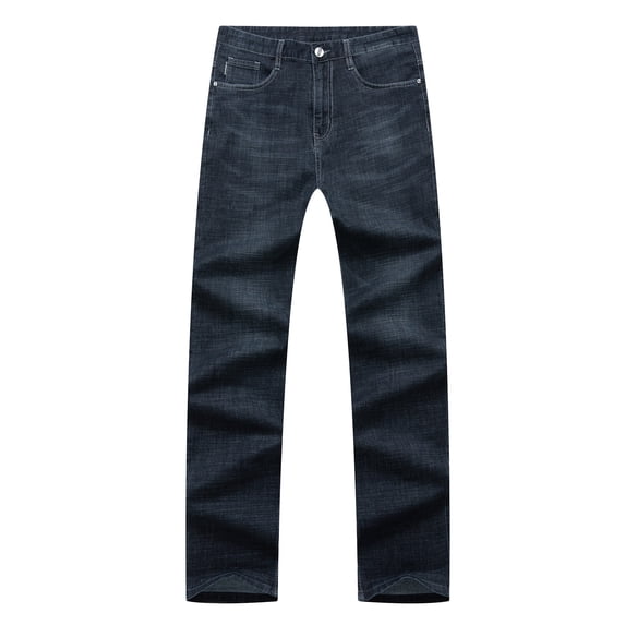 Bazeneo Men's Jeans Stretch Denim Trousers Plain Flat Front Jean Trouser Classic Fit Straight Leg Bottoms Comfy Multi-pocket Pants Casual Daily Wear for Men Plus Size S-5XL