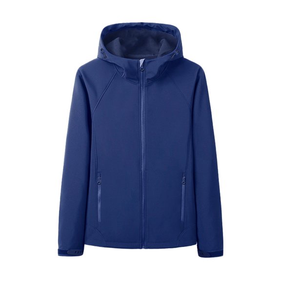 Bazeneo Men's Waterproof Jacket Winter Warm Outdoor Jacket with Pockets Long Sleeve Zipper Windbreaker Adjustable Hood Thermal Rain Coats Casual Sportswear for Running Hiking