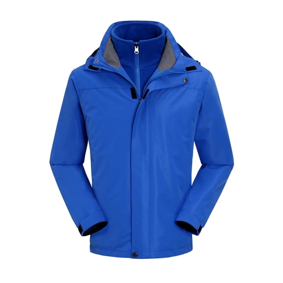 Bazeneo Men's Waterproof Jackets Winter Outdoor 3 in 1 Jackets Long Sleeve Warm Raincoats Water Resistant Thermal Waterproofs Softshell Windbreaker Snowboarding Skiing Coats for Men