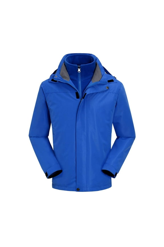 Men's Waterproof Jackets Winter Outdoor 3 in 1 Jackets Long Sleeve Warm Raincoats Water Resistant Thermal Waterproofs Softshell Windbreaker Snowboarding Skiing Coats for Men