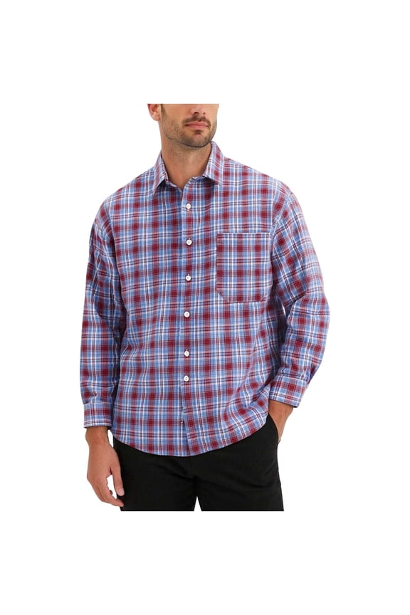 Mens Checkered Shirts Long Sleeve Shirt Jacket for Men Regular Fit Button Up Plaid Shirt Lightweight Work Shirts Designer Lumberjack Overshirt Gardening Walking Clothing M-5XL