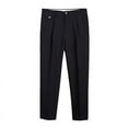 thumbnail image 1 of Bazeneo Mens Dress Trousers Regular Fit Suit Pants Solid Colour Pleated Front Bottoms Multi-pocket Straight Leg Trouser Classic Casual Business Pant Office Clothes Plus Size S-5XL, 1 of 2