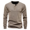 thumbnail image 1 of Bazeneo Mens Henley Shirts Long Sleeve Knitted Casual Tshirt Muscle Fit Smart Tops Striped Button Up T-Shirts Vintage Breathable Designer T Shirt Spring Daily Wear for Men, 1 of 6