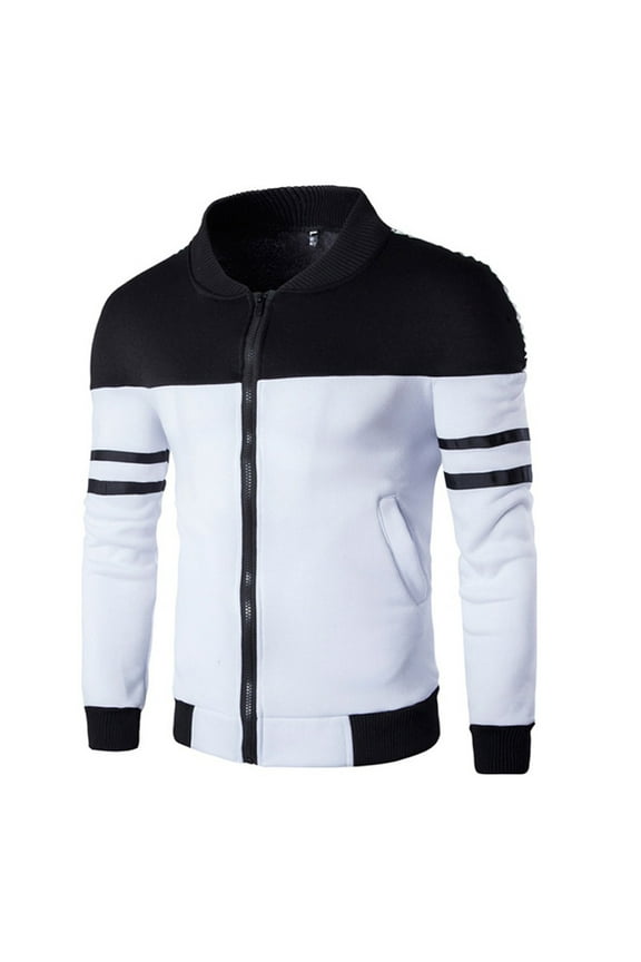 Mens Jackets Smart Casual Track Jackets Lightweight Slim Fit Sportswear Colour Block Long Sleeve Track Tops Patchwork Full Zip Coats Fashion Running Hiking for Men