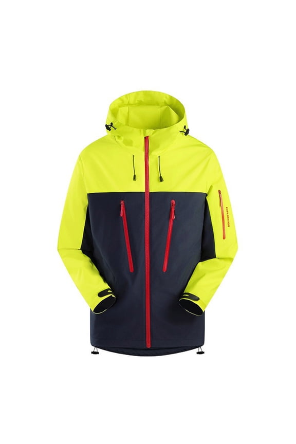 Mens Lightweight Waterproof Jacket Relaxed Fit Rain Jacket with Hood Zip Pockets Hooded Windbreaker Windproof Showerproof Autumn Coats Outdoor Jackets for Hiking Fishing